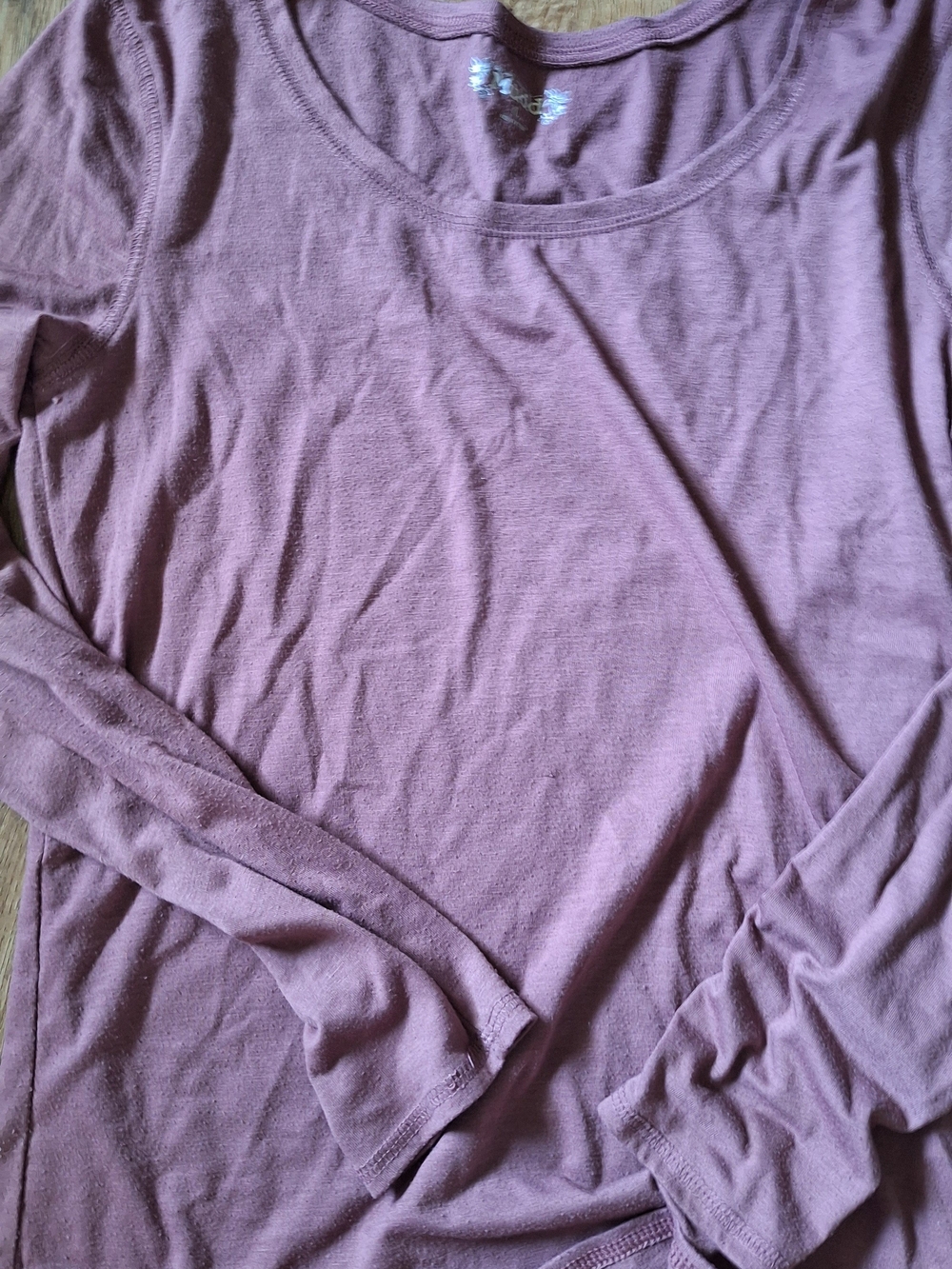 Mudd Long Sleeve Scoop Neck Top - Dusty Mauve
